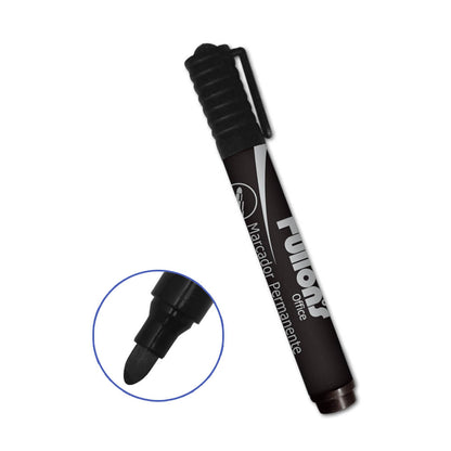 Marcador Permanente Punta Redonda Negro | Fultons