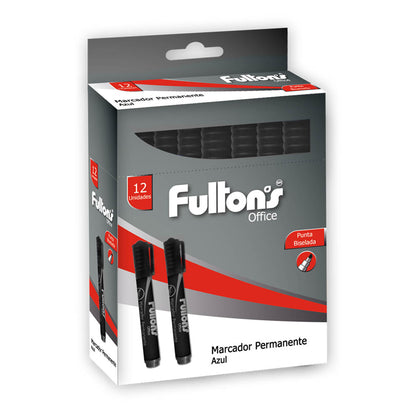 Marcador Permanente Punta Biselada Negro | Fultons