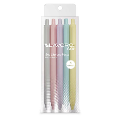Lápices pasta 5 unidades colores pastel | Lavoro