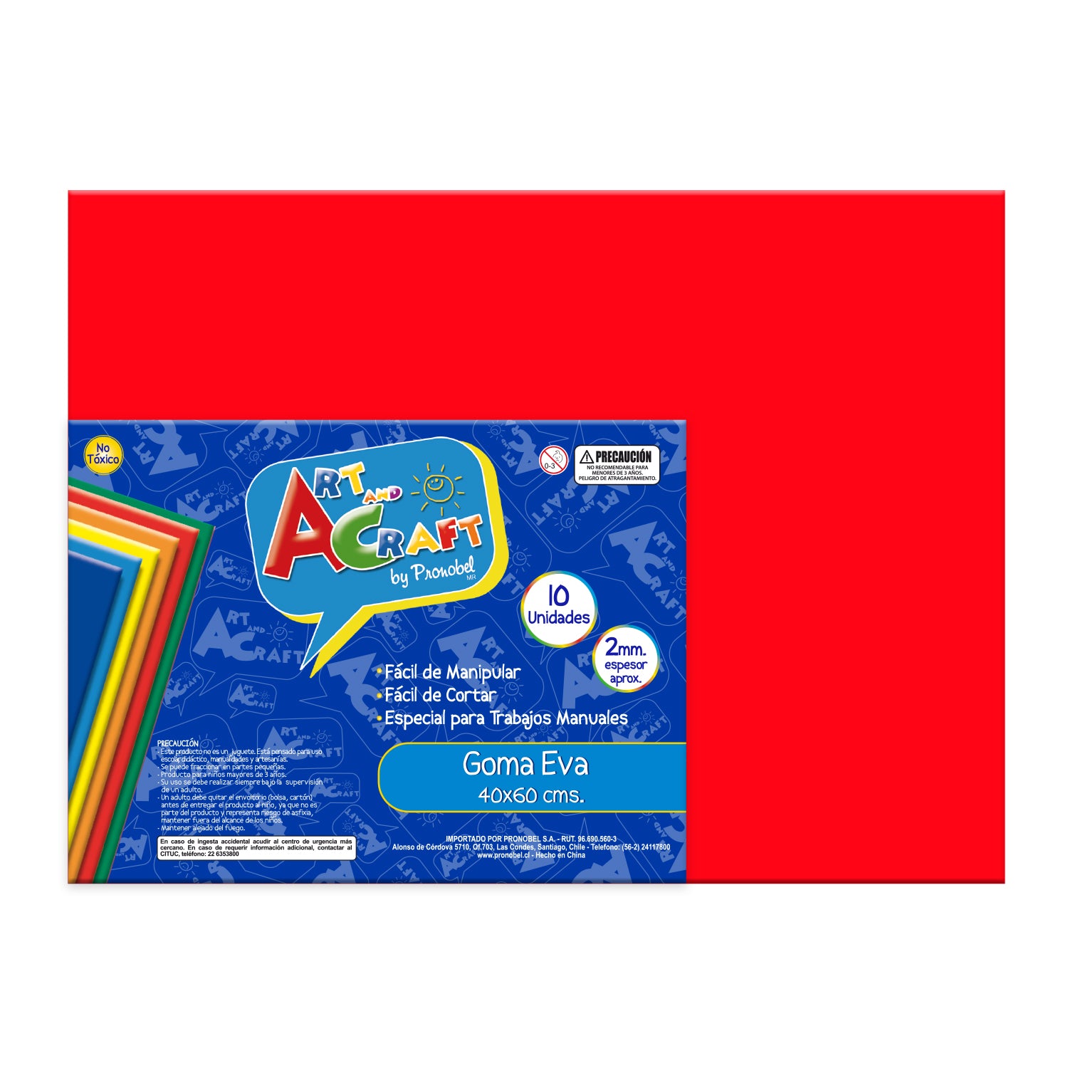 Goma Eva 40x60 cm 2 mm Rojo | Art & Craft