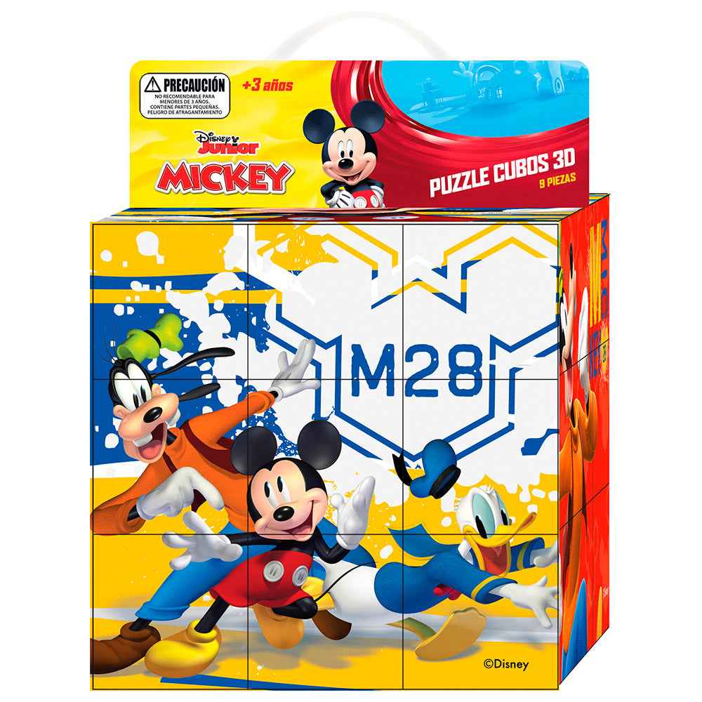 Puzzle Cubo 3D 9 Piezas 15x15 cm | Mickey Disney