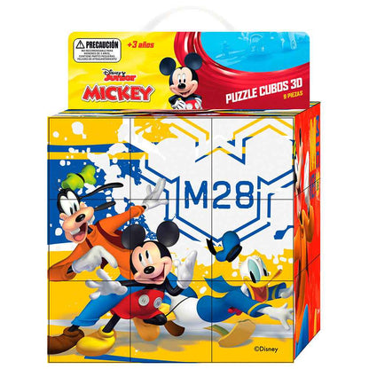 Puzzle Cubo 3D 9 Piezas 15x15 cm | Mickey Disney
