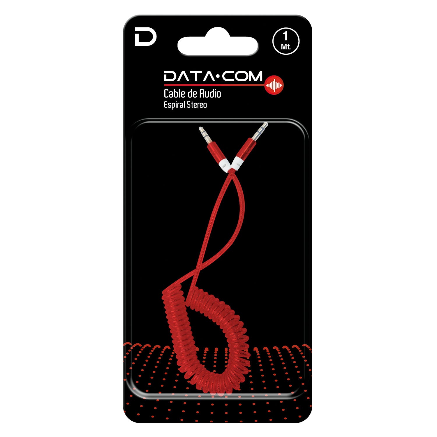 Cable Audio 3.5 a 3.5 Punta Metal Rojo 1 metro