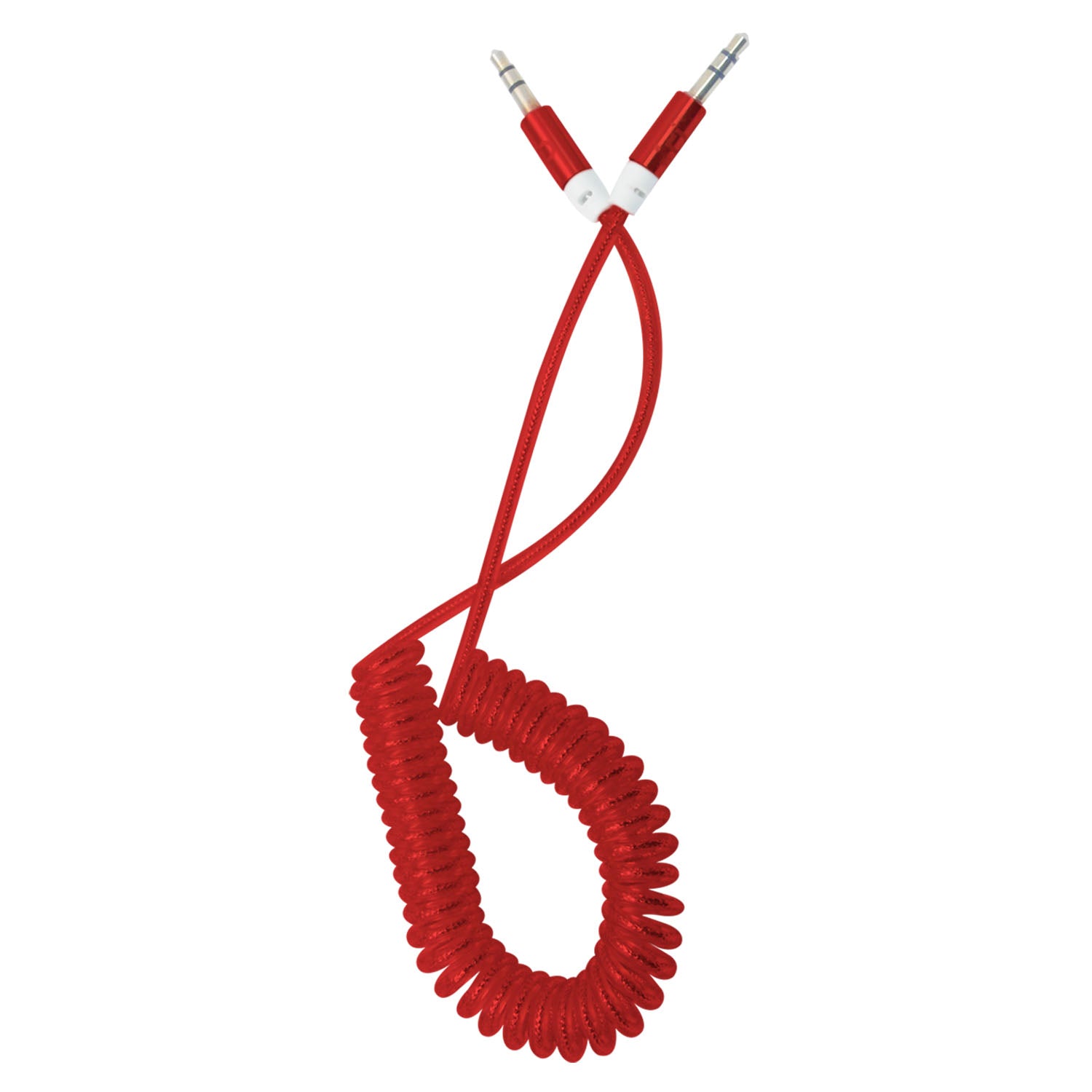 Cable Audio 3.5 a 3.5 Punta Metal Rojo 1 metro