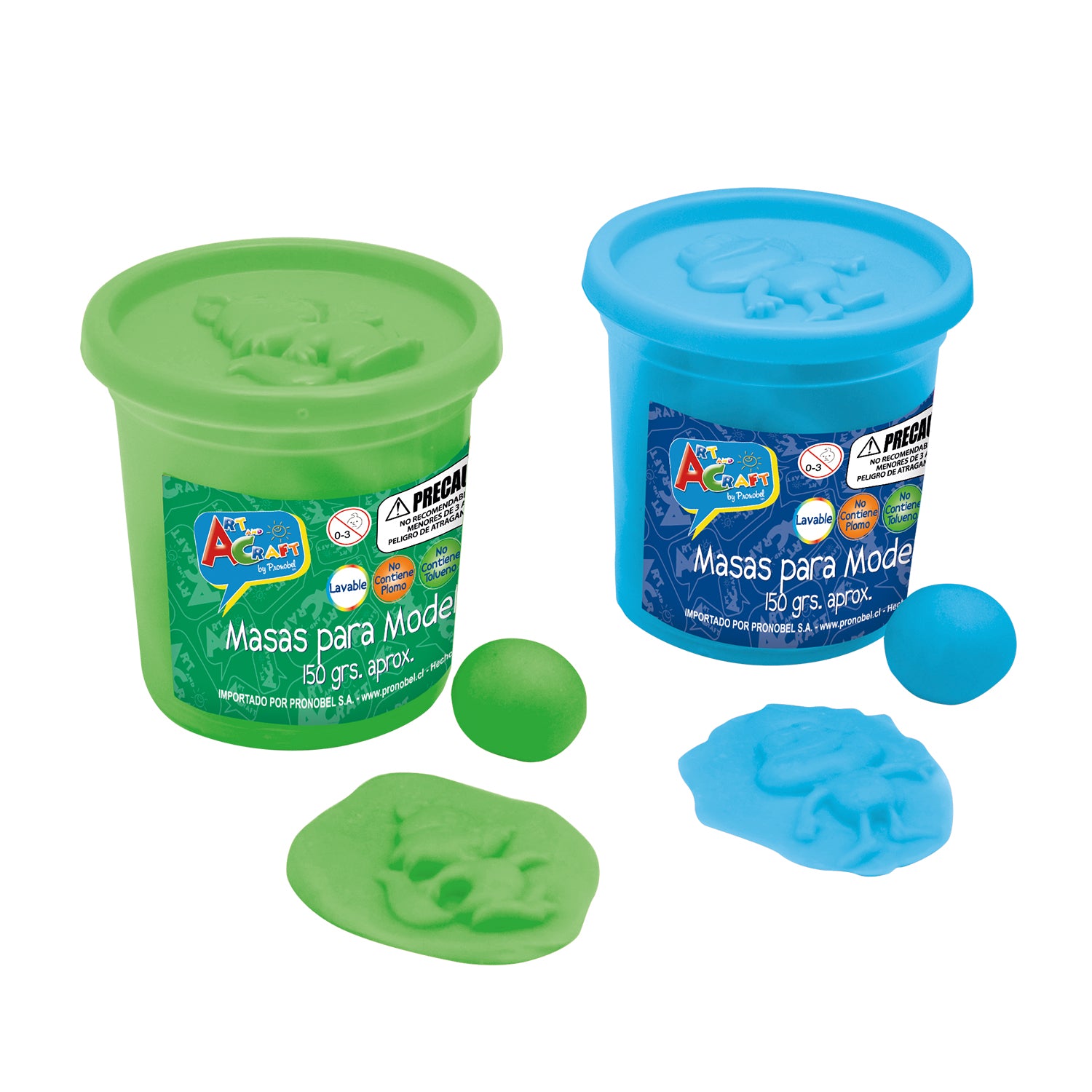 Masa Para Modelar 150 Grs Set 2 Piezas Azul/Verde | Art & Craft