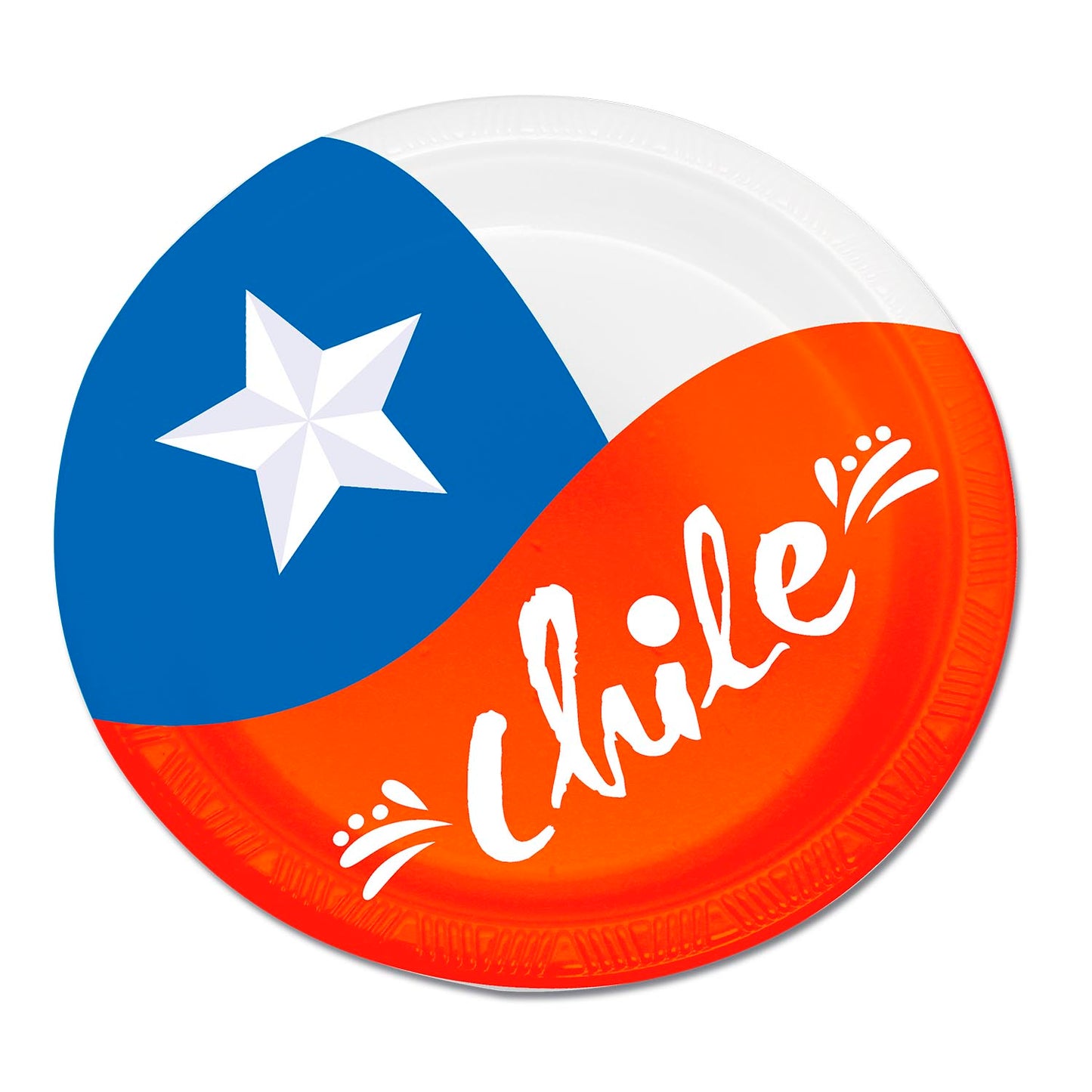 Set 6 Platos Polipapel 23 cm Chile | Big Party