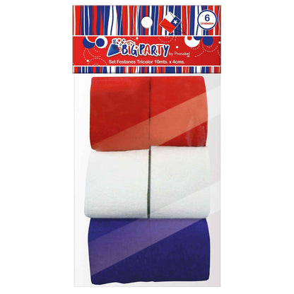 6 Feston Tricolor 10mx4 cm | Big Party