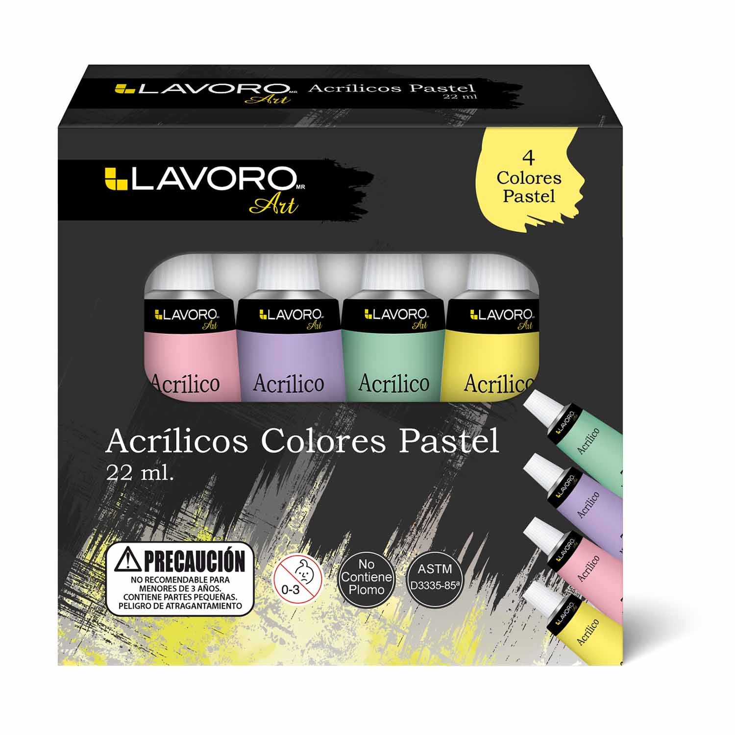 Pintura Acrílica Col Pastel 4 Col 22Ml | Lavoro