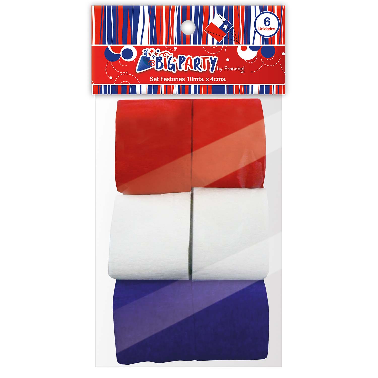 Set 6 Pcs Feston Tricolor 10 metros x 4 cm | Big Party