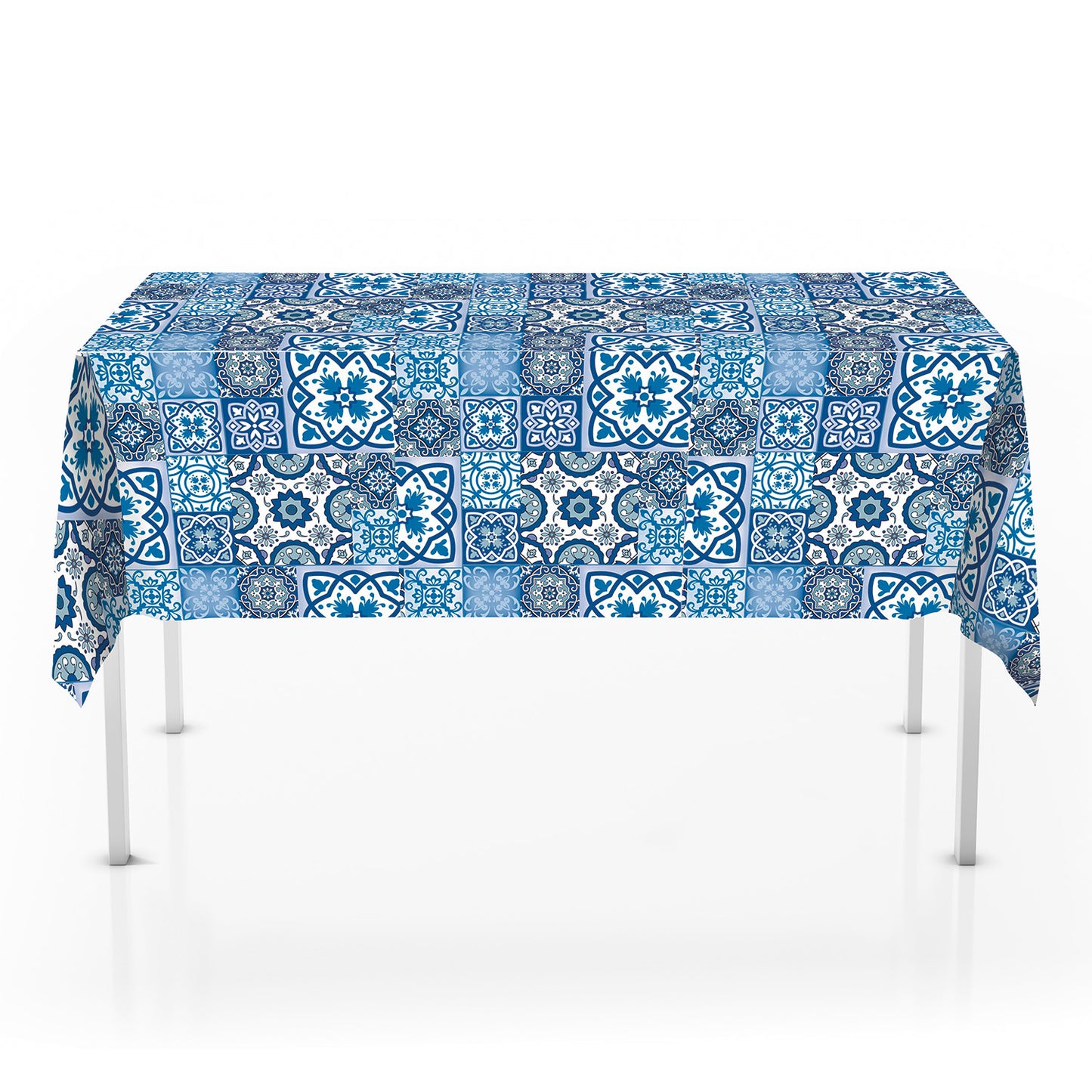 Mantel Vinilo Mosaico Azul 210x150 cm | DHogar
