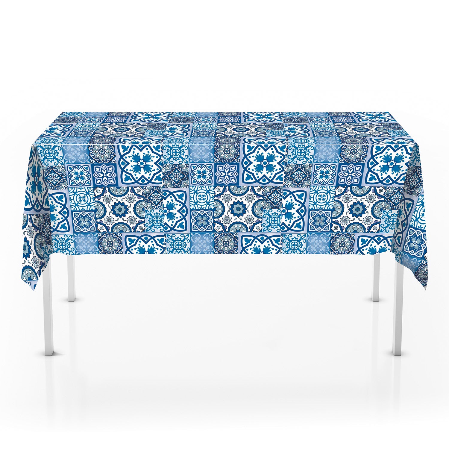 Mantel Vinilo Mosaico Azul 210x150 cm | DHogar