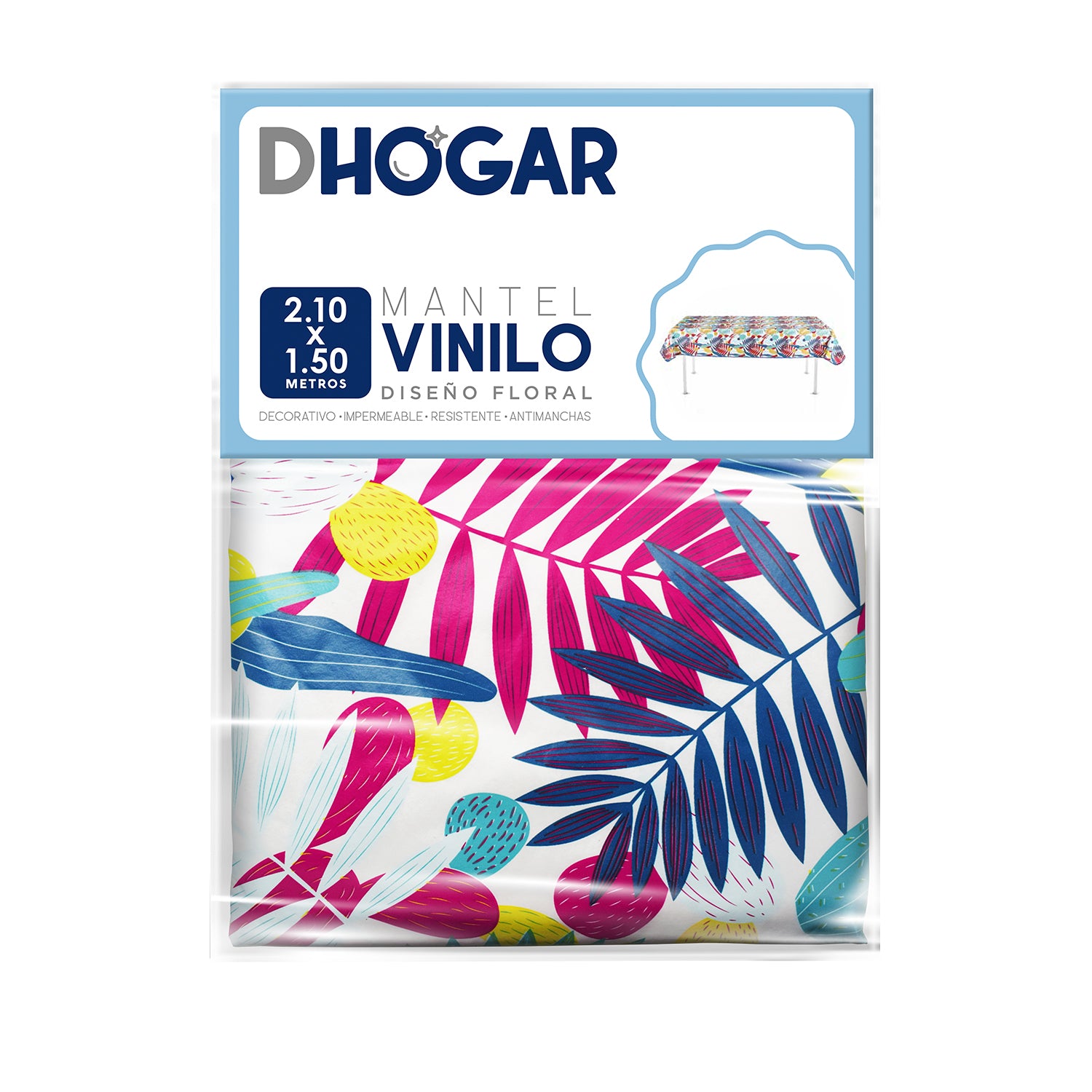 Mantel Vinilo Flores 210x150 cm | Dhogar