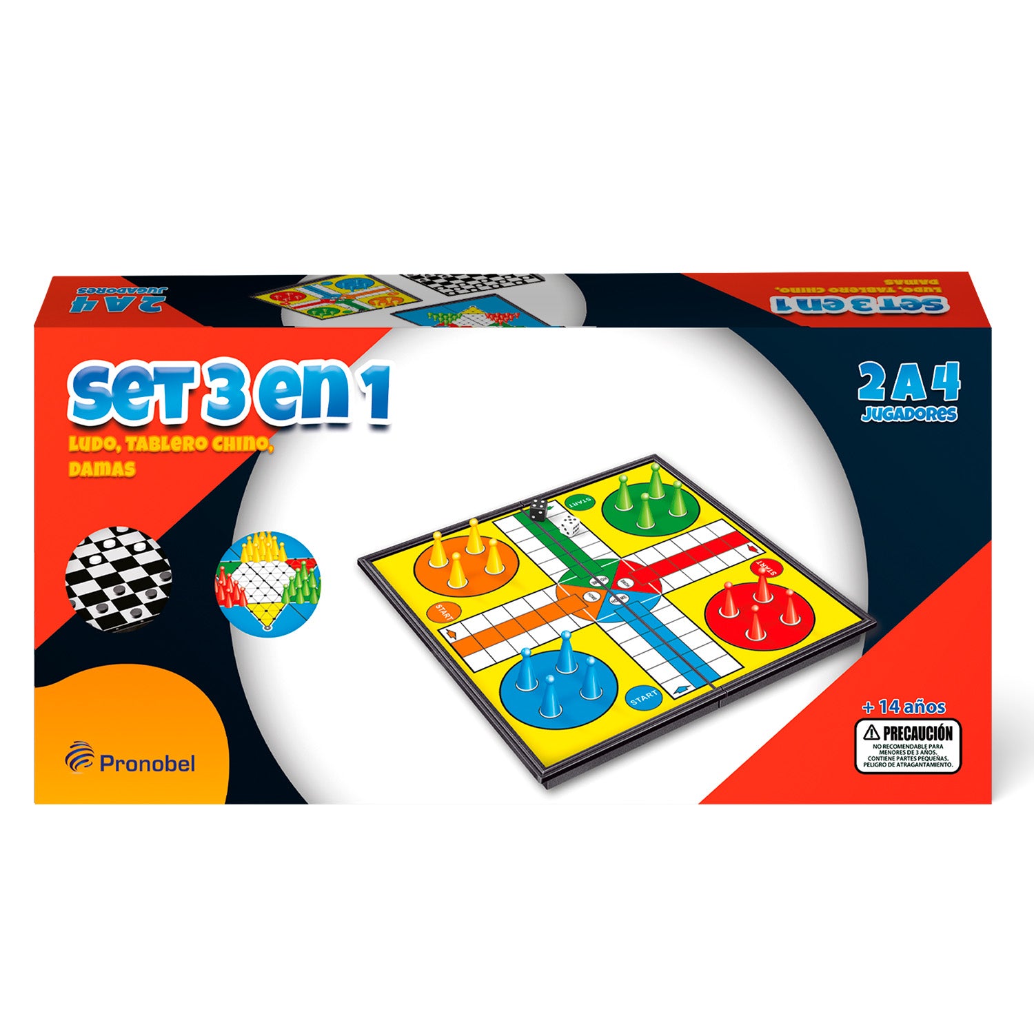 Set 3 En 1 Magnetico Tablero (Dama, Tablero Chino, Ludo) | Nobel Toys