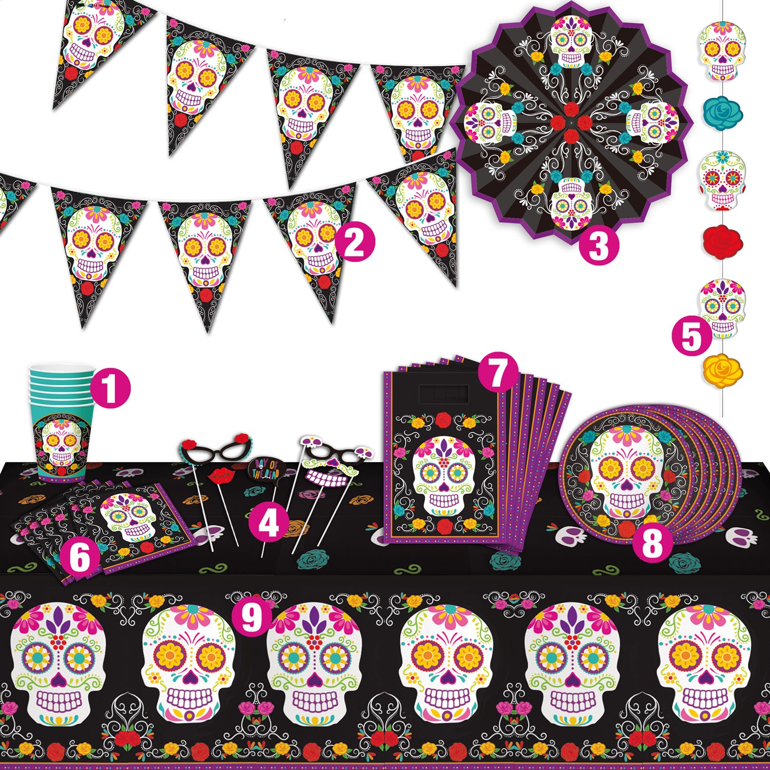 Set Cumpleaños Catrina para 6 Personas | Big Party