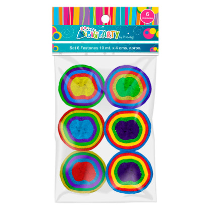 Set 6 Festones Color Surtidos | Big Party