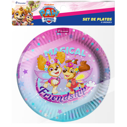 Platos De Cartón 18 Cm Skye 6 Un | Paw Patrol