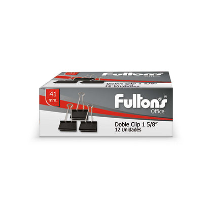 Clip Doble Negro 41 mm Metálico | Fultons