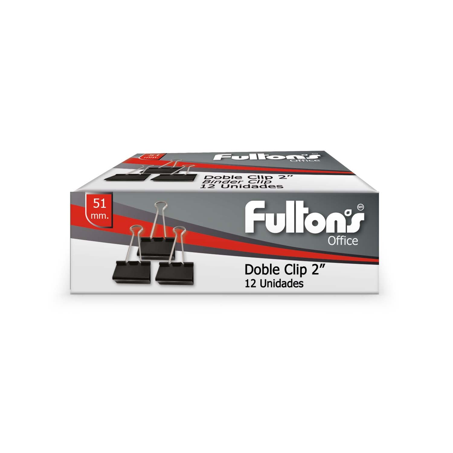 Clip Doble Negro 51 mm Metálico | Fultons