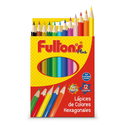 Lápices De Colores 12 Unidades Corto Hexagonal | Fultons