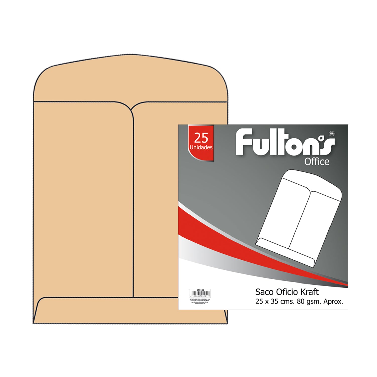 Sobre Saco Oficio Kraft 80 gr 25 Un | Fultons