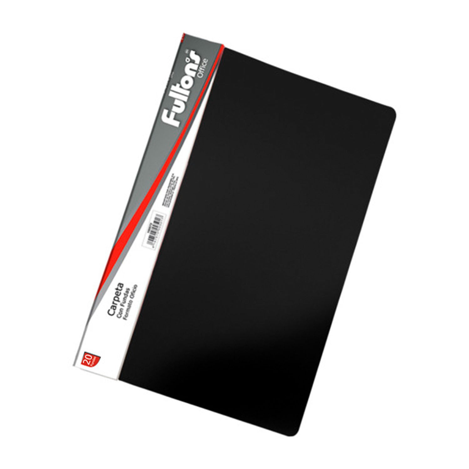 Carpeta con Fundas Oficio 20 Fundas Vinil Negro | Fultons