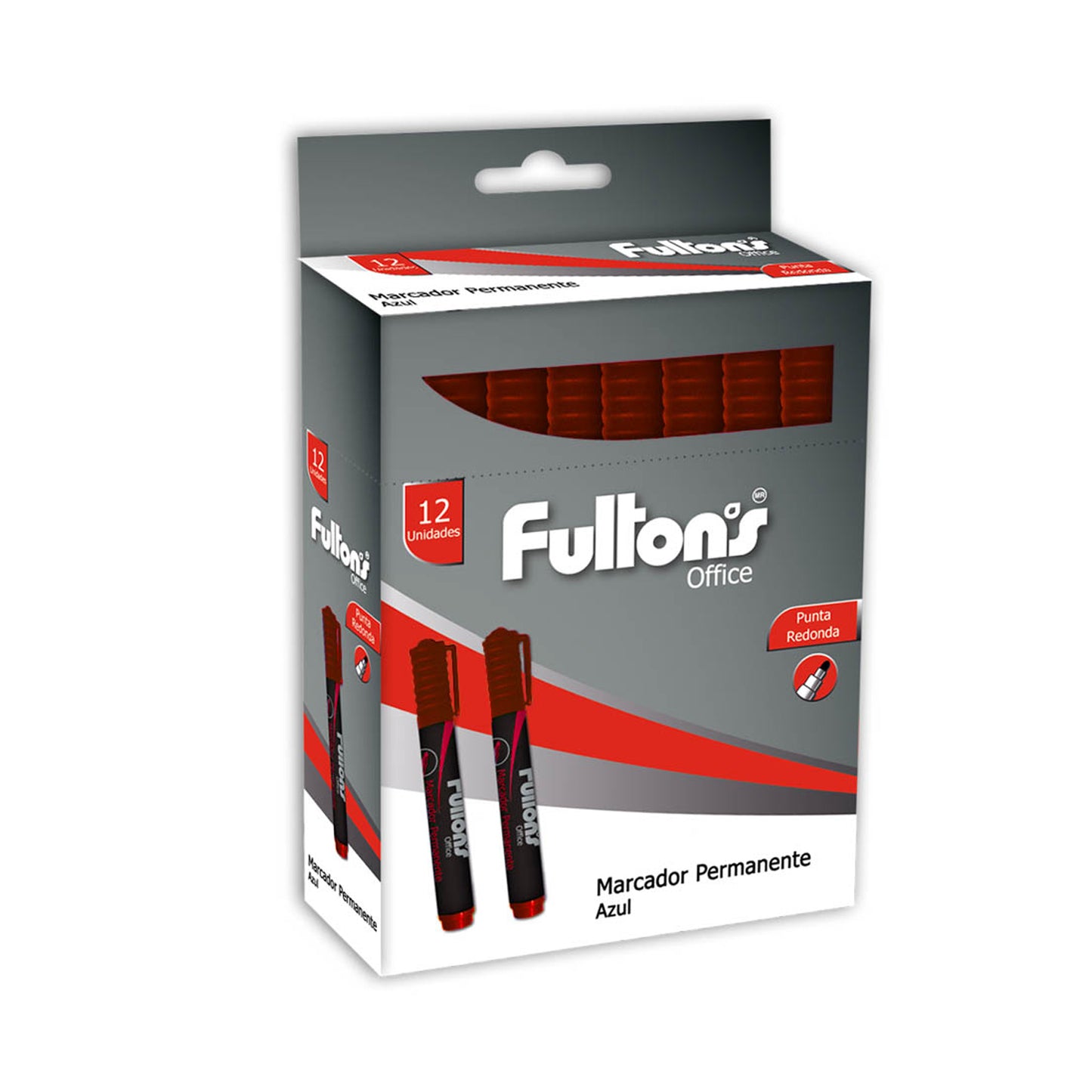 Marcador Permanente Punta Biselada Rojo | Fultons