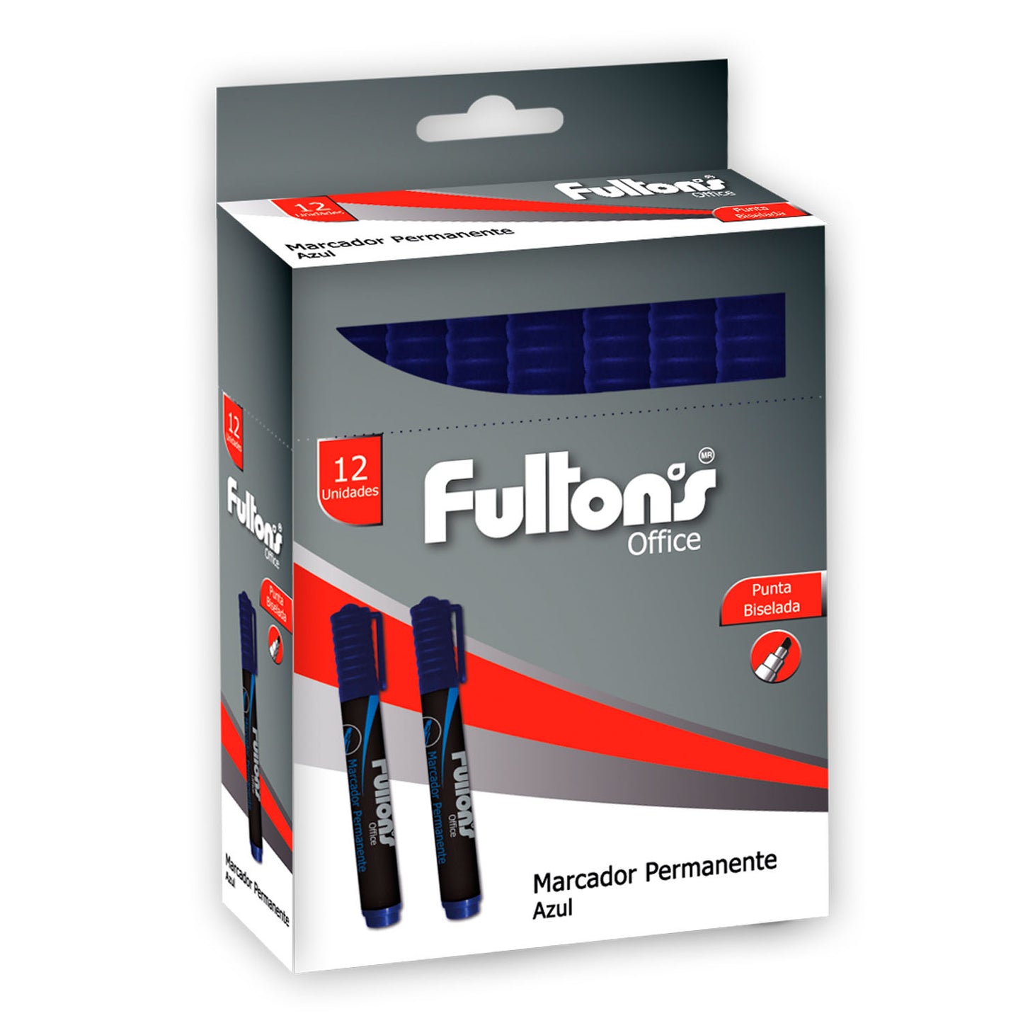 Marcador Permanente Punta Biselada Azul | Fultons