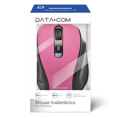 Mouse Inalámbrico Rosado 4D | Datacom