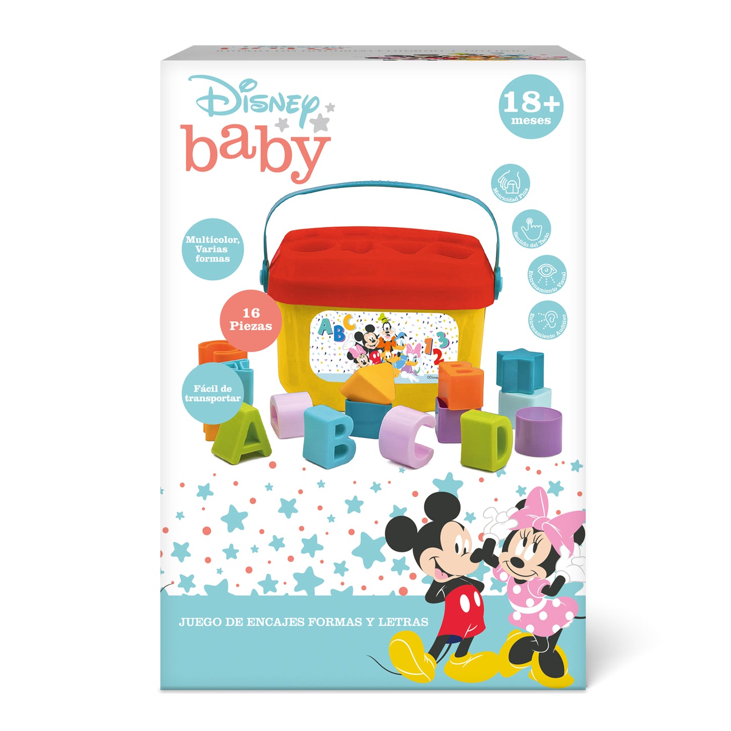 Juego De Encajes Formas y Letras 16 Bloques | Disney Baby