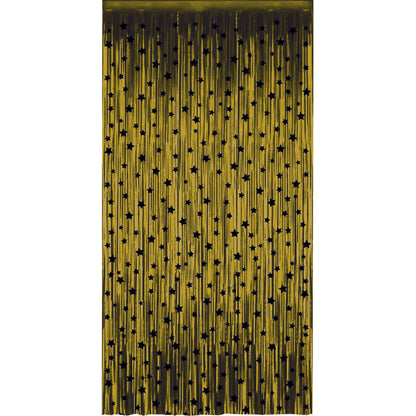 Cortina Negra Con Estrella Dorada 2 Metros | Big Party