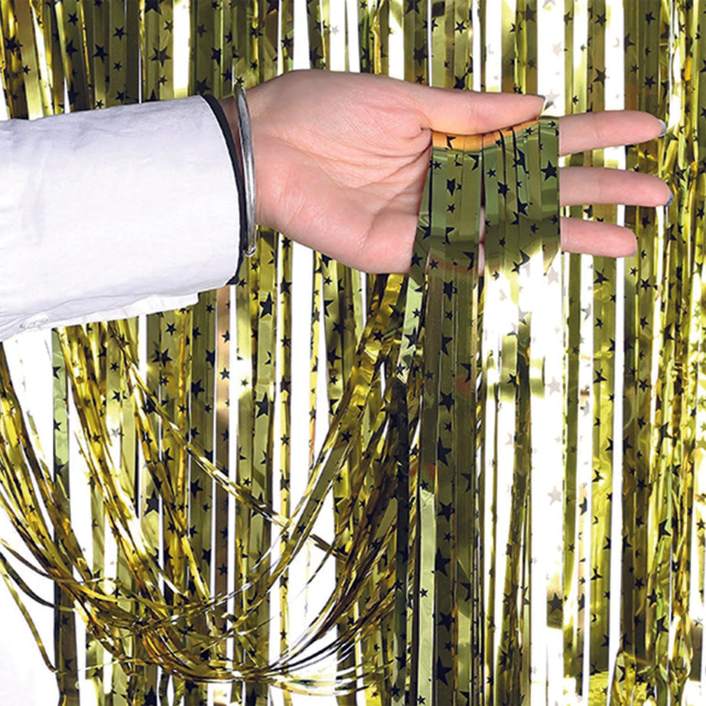 Cortina Negra Con Estrella Dorada 2 Metros | Big Party