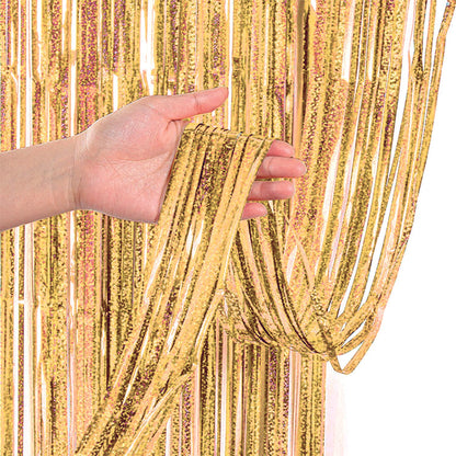 Cortina Holográfica Dorado 2,5 metros | Big Party