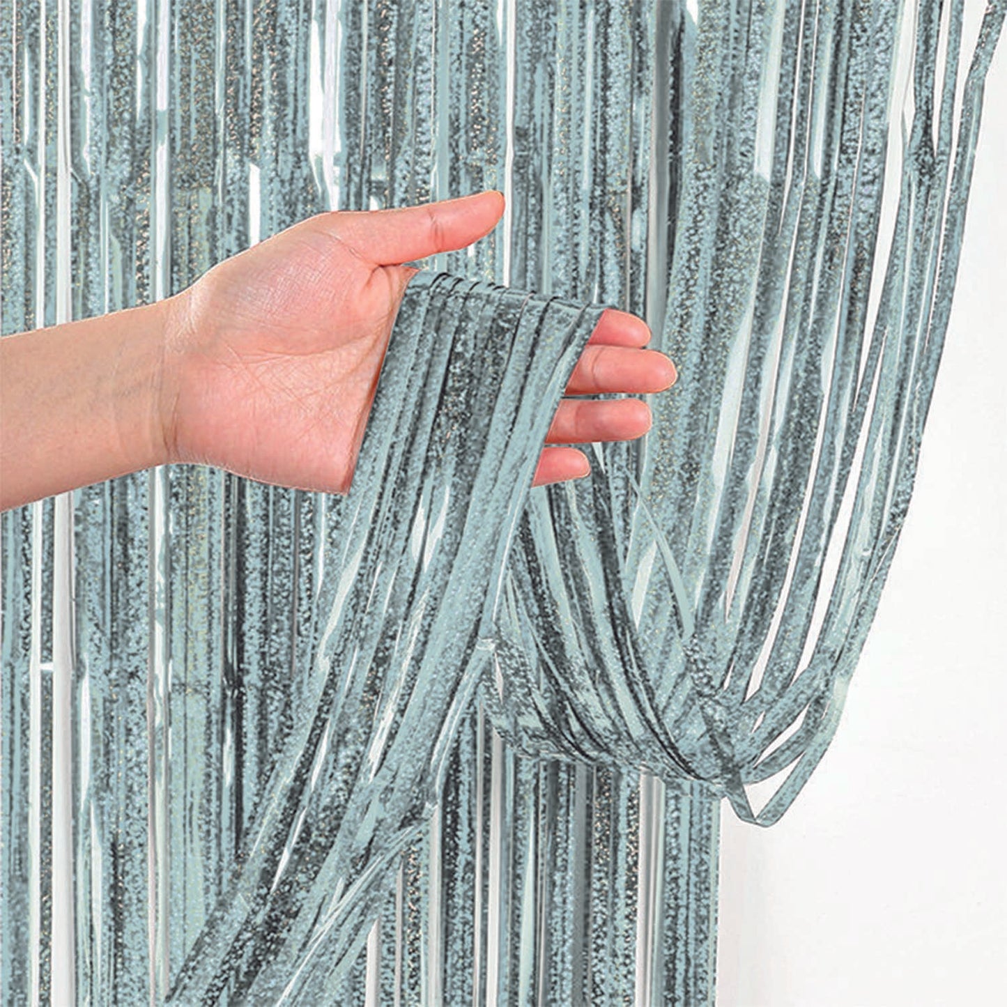 Cortina Holográfica Plateado 2,5 metros | Big Party