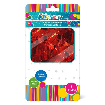 Cortina Corazón Rojo 2 metros | Big Party