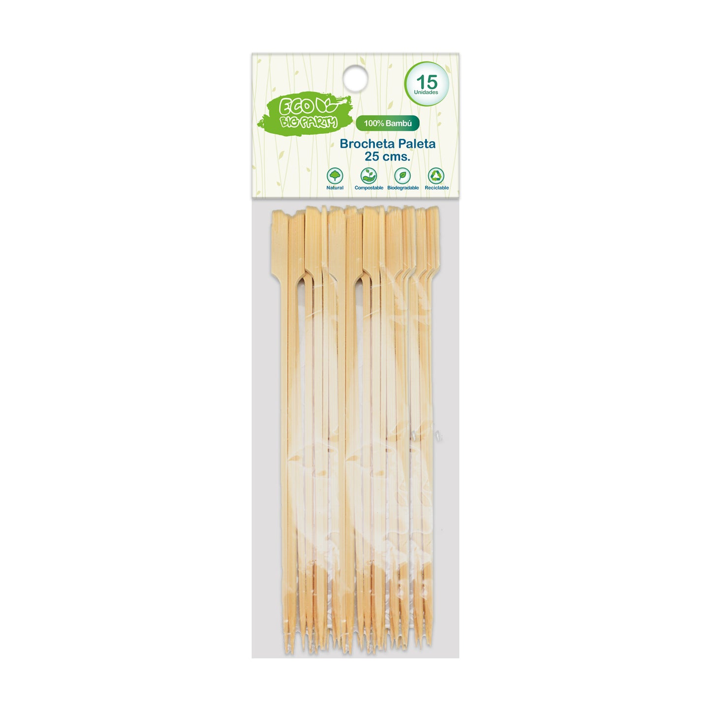 Brocheta Paleta 25 cm 15 Un | Big Party Eco