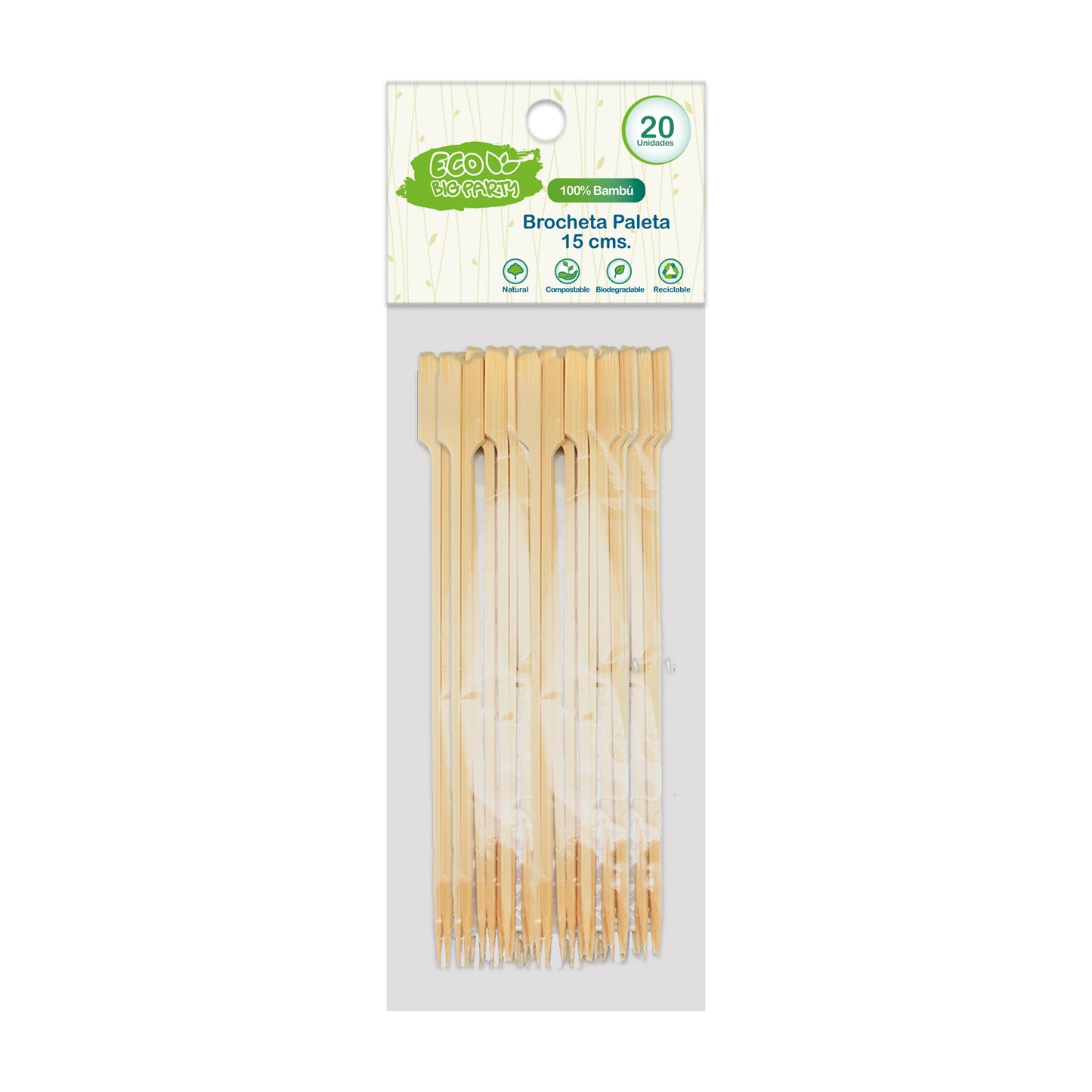 Brocheta Paleta 15 cm 20 Un | Big Party Eco