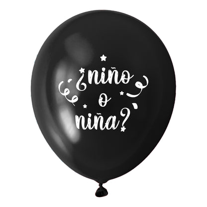 Pack Globo Color Negro + Confeti + 3 Diseños Impresos | Big Party