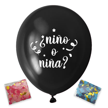 Pack Globo Color Negro + Confeti + 3 Diseños Impresos | Big Party