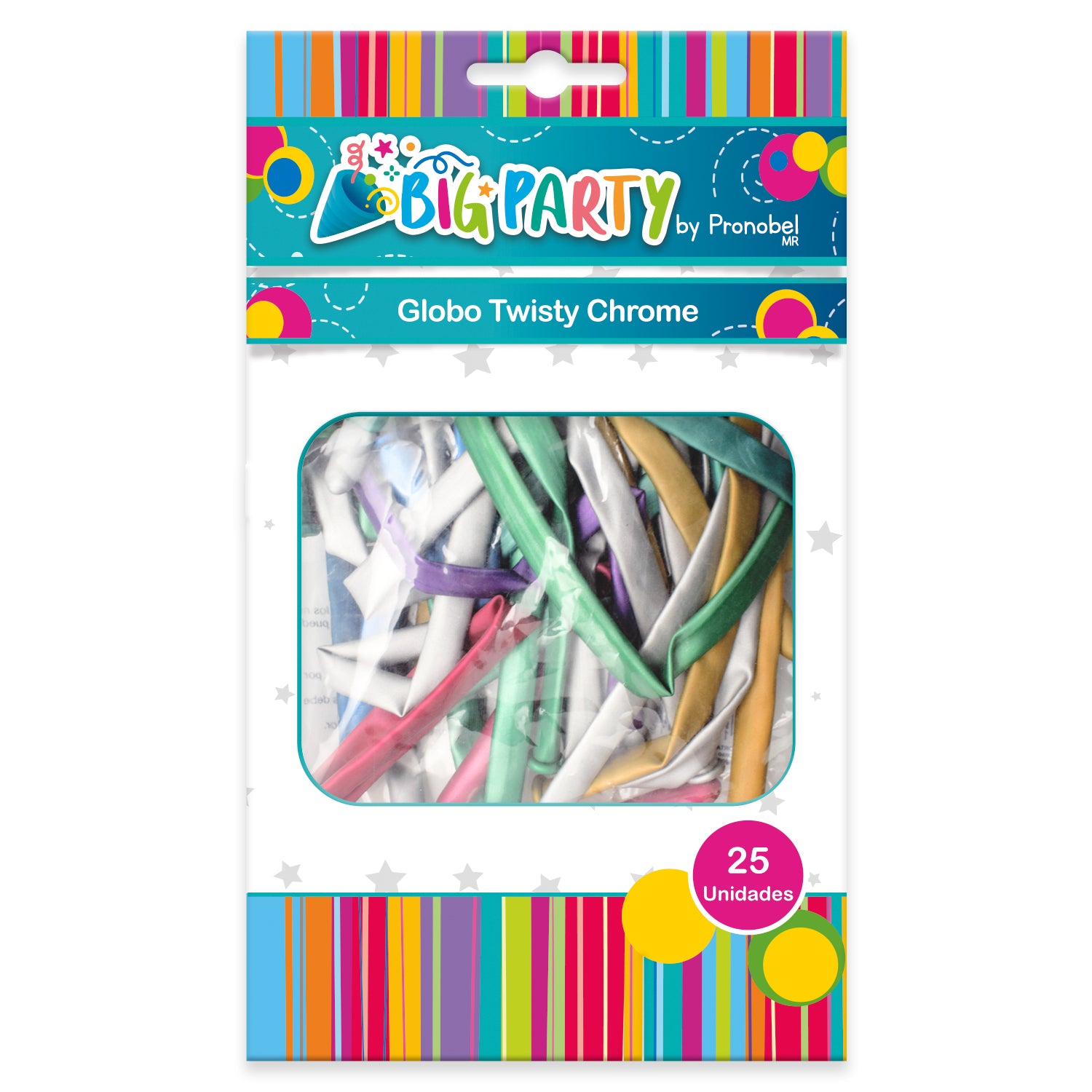 Globo Twisty Chrome Color Surtido 25 Un. | Big Party