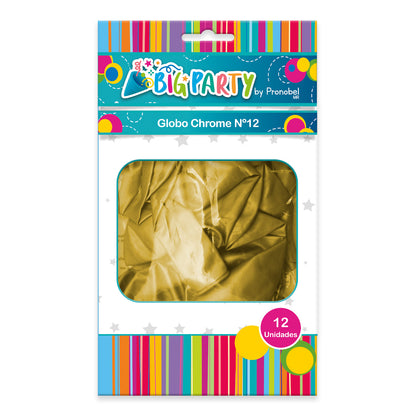 Globo Chrome N° 12 Dorado 12 Un | Big Party