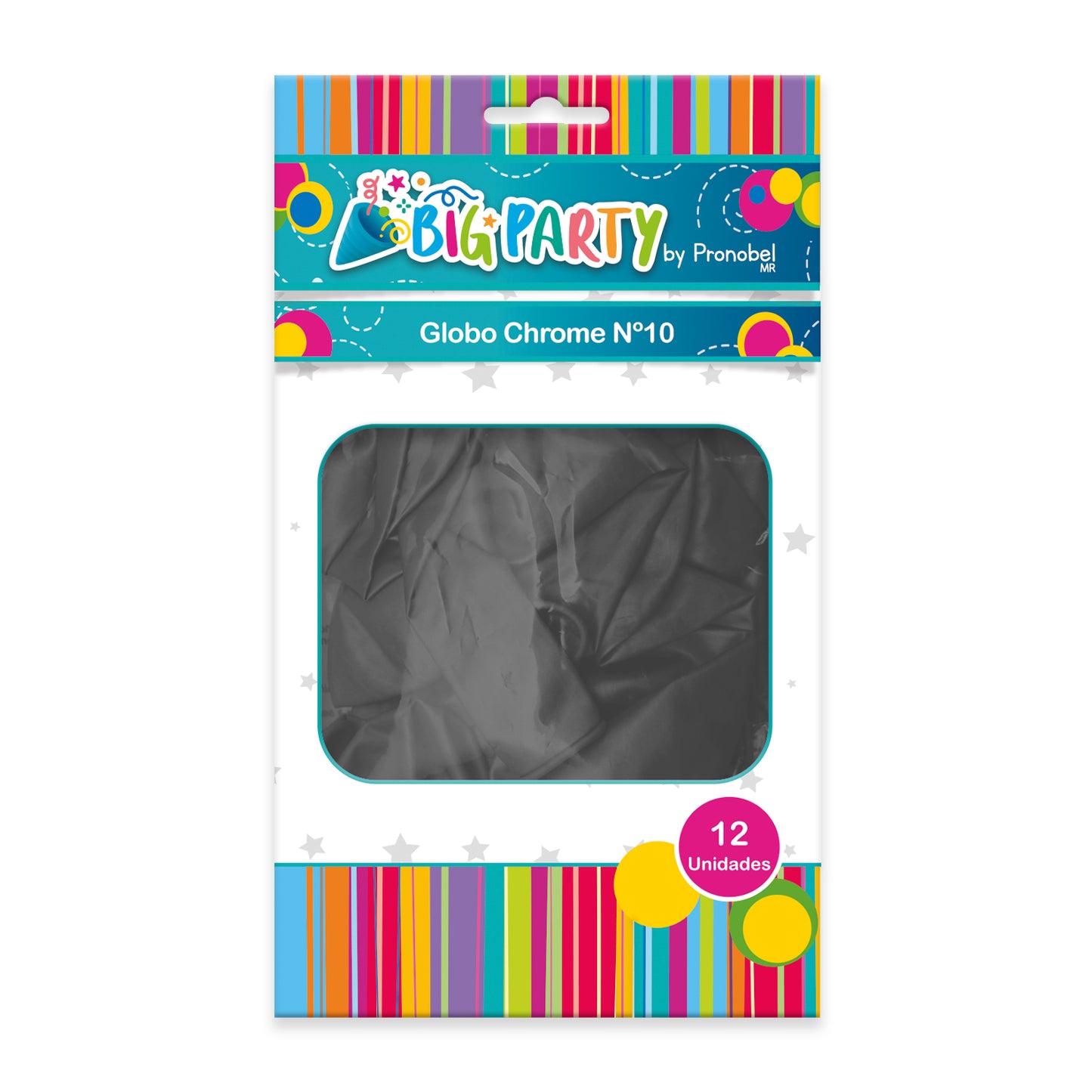 Globo Chrome N° 10 Negro 12 Un. | Big Party