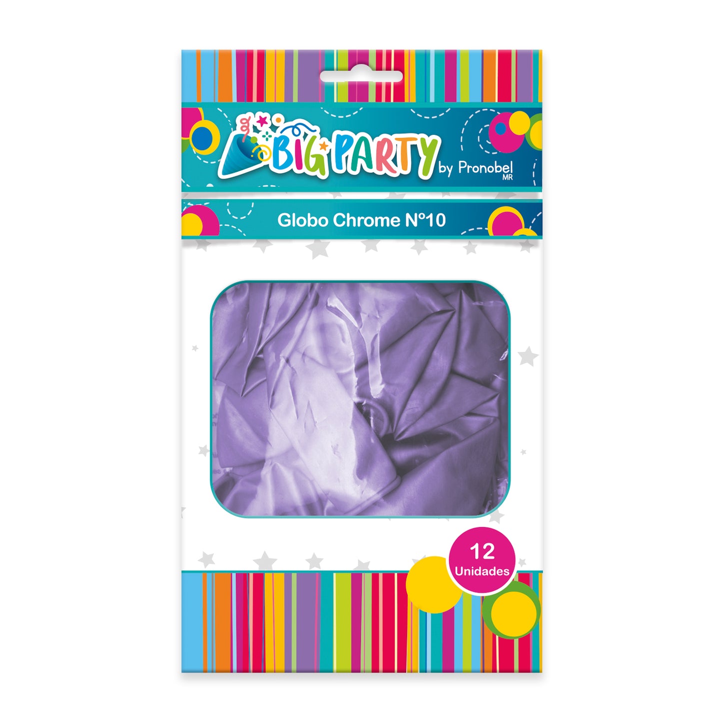 Globo Chrome N° 10 Morado 12 Un. | Big Party