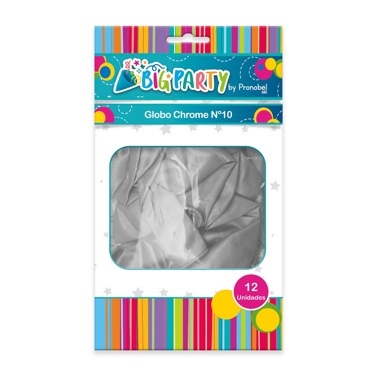 Globo Chrome N° 10 Plateado 12 Un. | Big Party