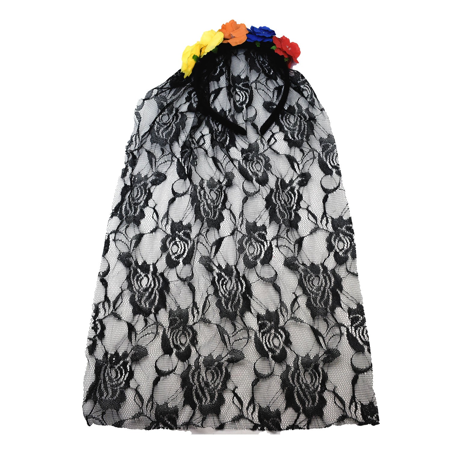 Cintillo Velo Halloween Con Flores 40x18 cm Big Party