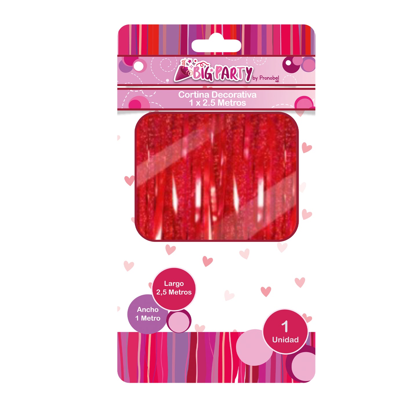 Cortina Decorativa Roja 1x2,5 metros | Big Party