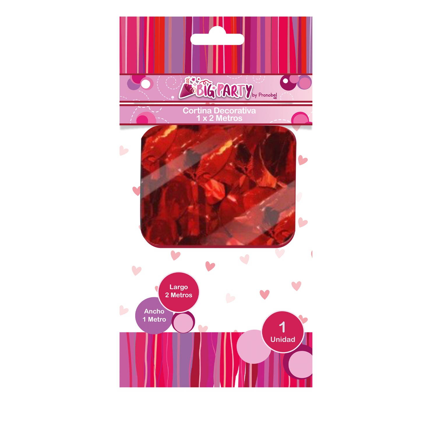 Cortina Decorativa Corazon 1x2 metros | Big Party