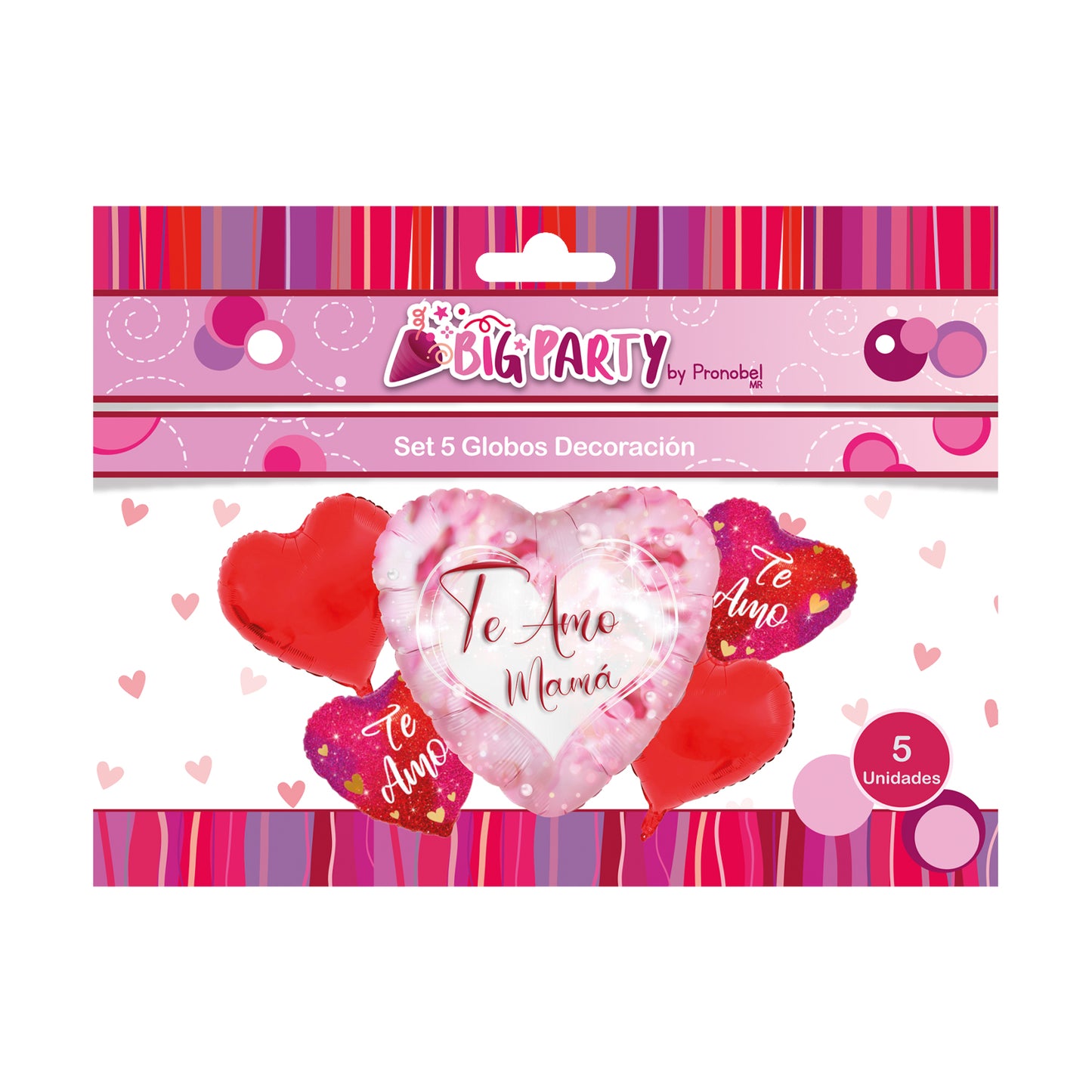 Set 5 Globos Foil Corazon Mama | Big Party