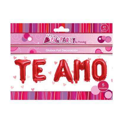 Globo Frase Te Amo 41 cm 5 Letras | Big Party