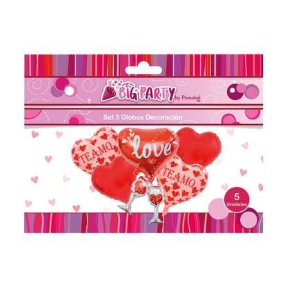 Set 5 Globos Foil Corazon | Big Party