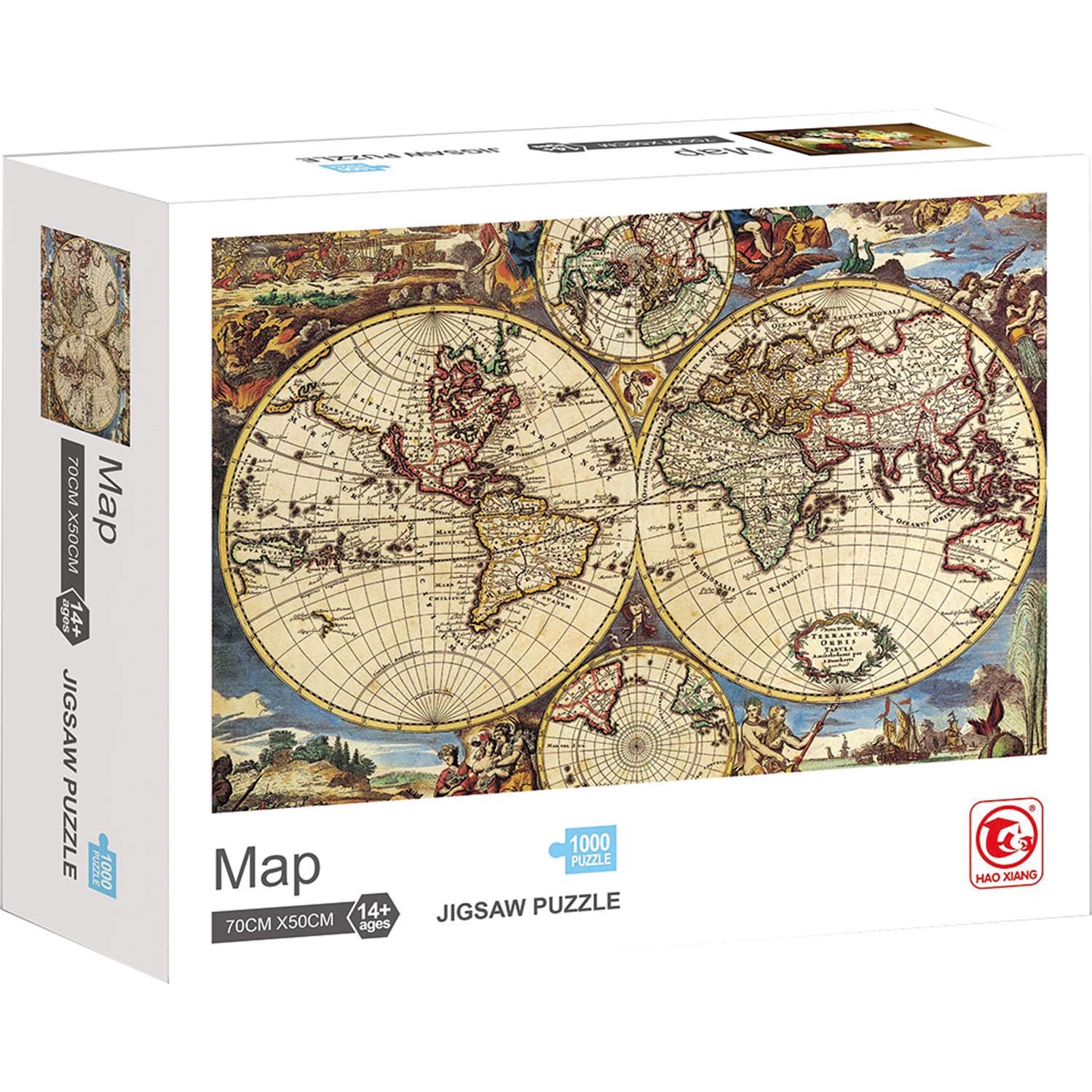 Puzzle 1000 Piezas 23x19x6 cm Mapa – Pronobel Chile